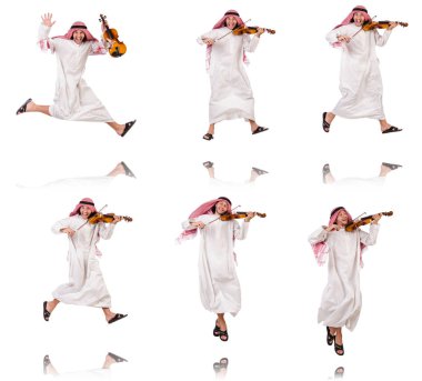 Arap adam violing beyaz üzerinde oynama