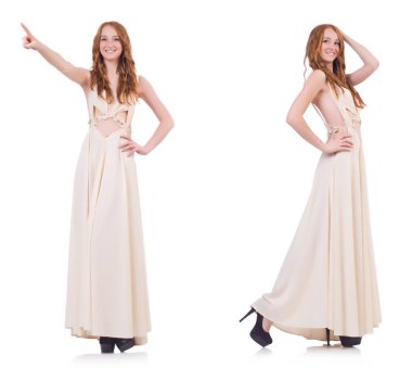 adam beyaz elbise üzerine beyaz izole