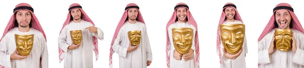 Arab in hypocrisy concept on white — Stock Photo, Image