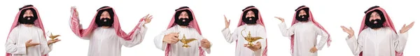 Vousatý arabské izolovaných na bílém pozadí — Stock fotografie