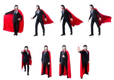 adam beyaz izole kırmızı kaplı