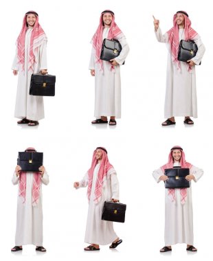 Arap adam beyaz arka plan üzerinde izole