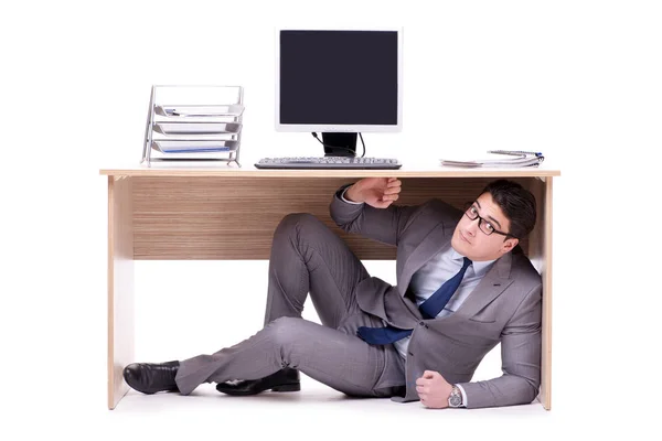 Businessman hiding in the ofice — Stock Photo, Image