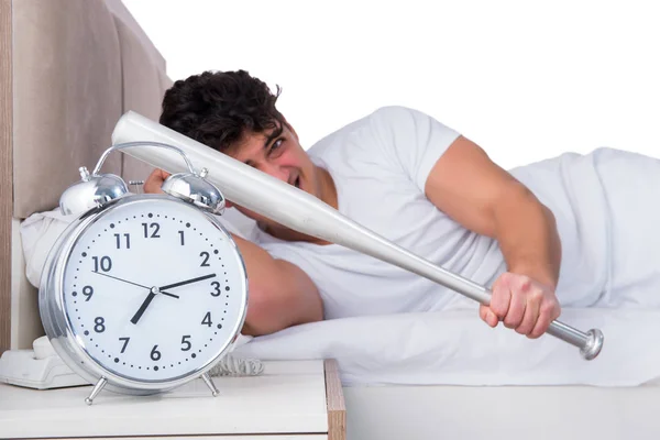 Man in bed suffering from insomnia — Stock Photo, Image