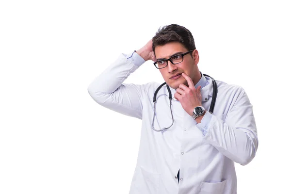 Jovem médico masculino isolado em fundo branco — Fotografia de Stock