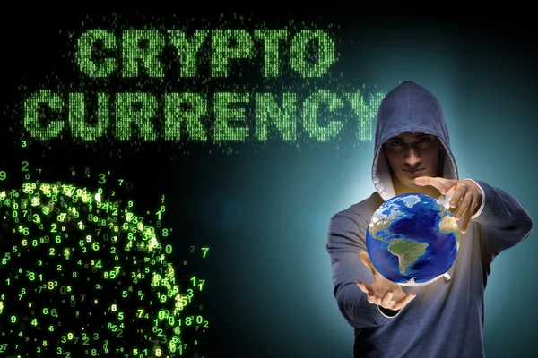 Hacker piratage crypto-monnaie dans le concept blockchain — Photo