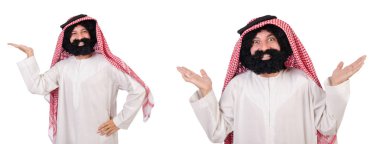 Sakallı Arap beyaz arka plan üzerinde izole