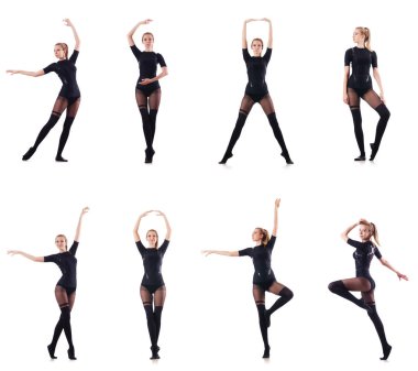 dans kadın üzerinde beyaz izole