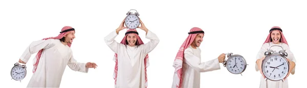 Araber im Zeitkonzept auf weiß — Stockfoto