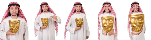 Arabo nel concetto di ipocrisia sul bianco — Foto Stock