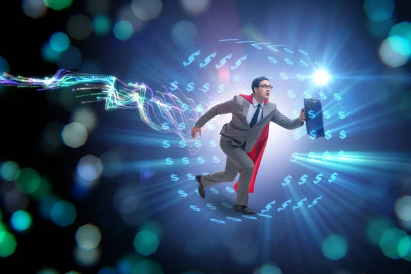 Hamster çarklı bir iş adamı dolarları kovalıyor.