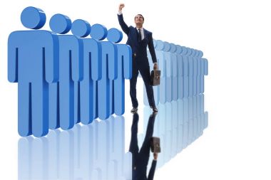 İş adamlarıyla kalabalık konseptinden uzak durmak