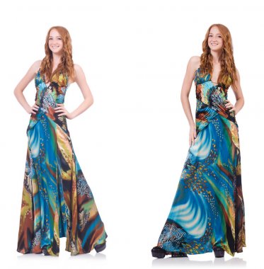 beyaz izole güzel bir elbise modeli