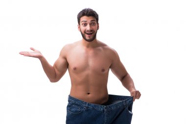 büyük boy kot konseptiyle diyet içinde adam