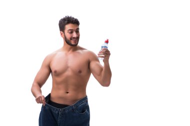 büyük boy kot konseptiyle diyet içinde adam