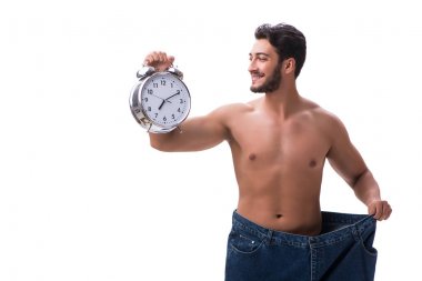 büyük boy kot konseptiyle diyet içinde adam