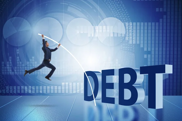 Businessman avoiding debt burden in business concept — Stock Photo, Image