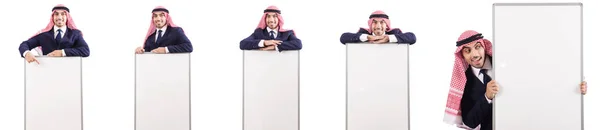 阿拉伯男子与空白委员会为消息 — 图库照片