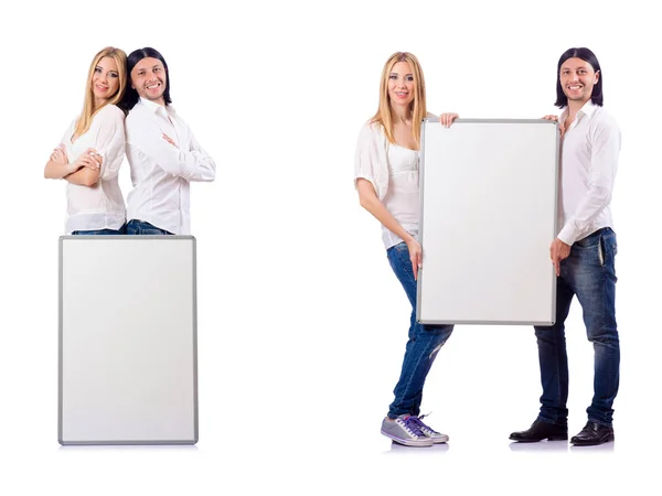 Dvojice prázdné desky izolovaných na bílém — Stock fotografie
