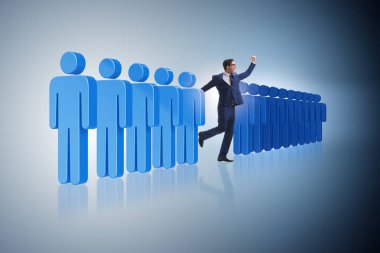 İş adamlarıyla kalabalık konseptinden uzak durmak