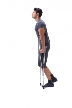 Bir yaralanma travma ile acı genç hasta atlet sporcu