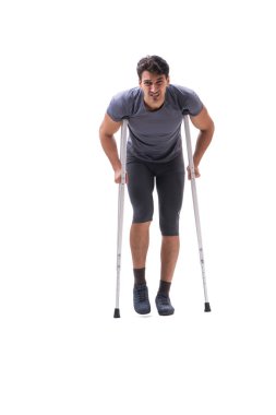 Bir yaralanma travma ile acı genç hasta atlet sporcu