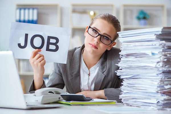 Female businesswoman boss accountant working in the office — Stock Photo, Image