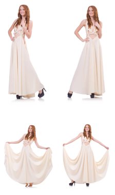 adam beyaz elbise üzerine beyaz izole