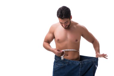 büyük boy kot konseptiyle diyet içinde adam