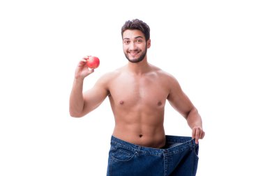 büyük boy kot konseptiyle diyet içinde adam