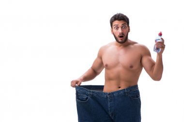 büyük boy kot konseptiyle diyet içinde adam