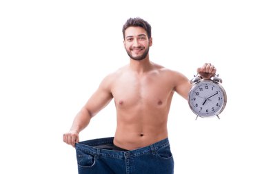 büyük boy kot konseptiyle diyet içinde adam