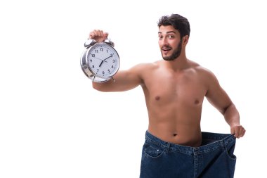 büyük boy kot konseptiyle diyet içinde adam