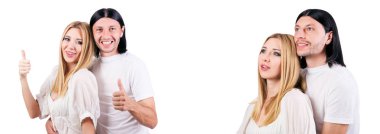 Birbirine aşık iki erkek ve kadın.