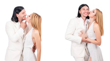 Birbirine aşık iki erkek ve kadın.