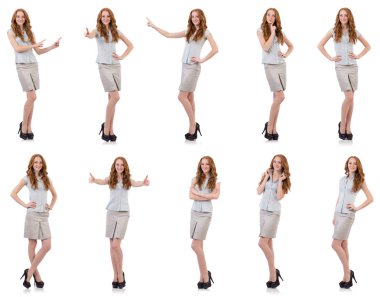 Genç ve güzel çalışan beyaz izole