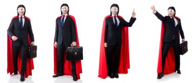 adam beyaz izole kırmızı kaplı