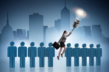 Kariyer tanıtım konseptinde iş kadını