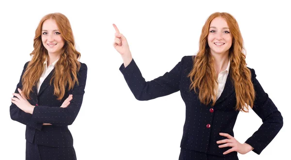 Woman businesswoman in business concept isolated on white — Stock Photo, Image