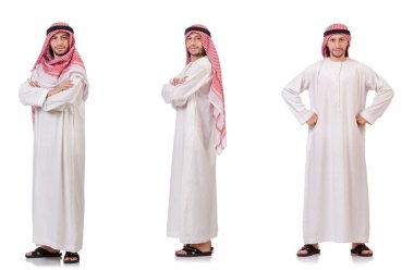 Arap adam beyaz arka plan üzerinde izole