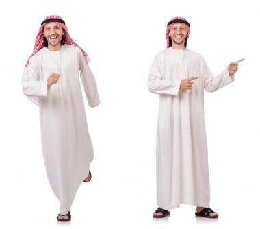 Arap adam beyaz arka plan üzerinde izole