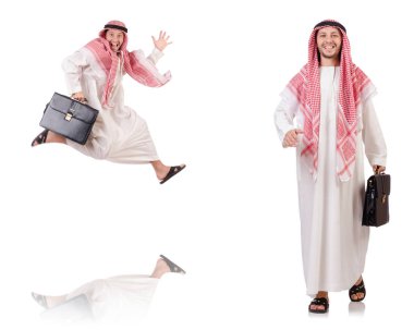 Arap adam beyaz arka plan üzerinde izole