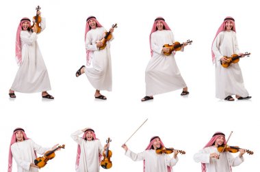 Arap adam violing beyaz üzerinde oynama