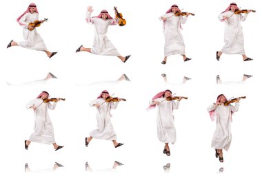 Arap adam violing beyaz üzerinde oynama