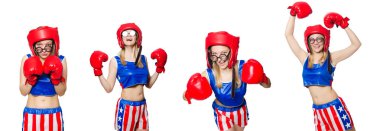 Beyaz tenli komik boksör.