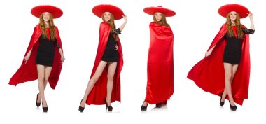 Konseptte sombrero olan komik bir Meksikalı.