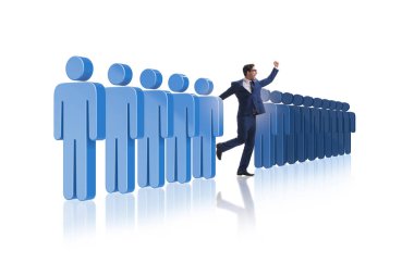 İş adamlarıyla kalabalık konseptinden uzak durmak