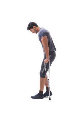 Bir yaralanma travma ile acı genç hasta atlet sporcu