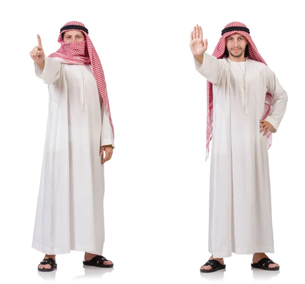 Hombre árabe aislado sobre fondo blanco — Foto de Stock
