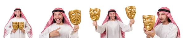 Arab in hypocrisy concept on white — Stock Photo, Image